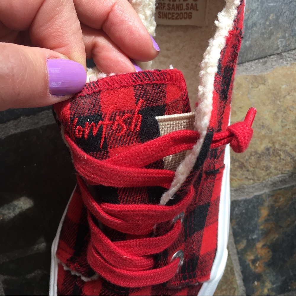 FUN Blowfish Malibu Red Checker Sneakers - SLIP-ON or LACE UP - SUPER Comfy (7)